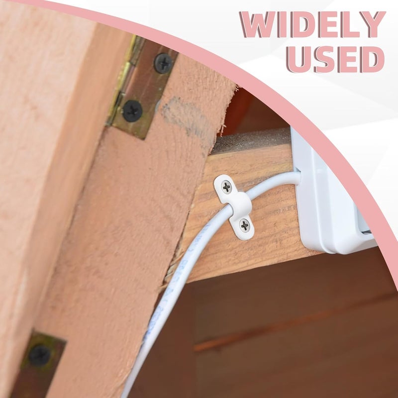 Koceci 50 PCS Wire Shelf Loop Clips, Closet Shelf Clips, Wire Shelving Clips, Plastic Wire Shelving Clips with Screws, Wall Shelf Clips for Concrete Installation (White) - Image 5